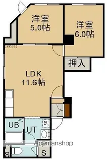 コーポ宮島【2階】の間取り